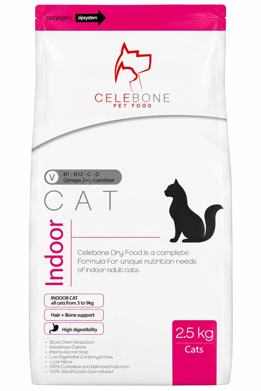 غذای خشک گربه بالغ سلبن (Celebone) مدل Indoor Super Premium وزن ۲.۵ کیلوگرم