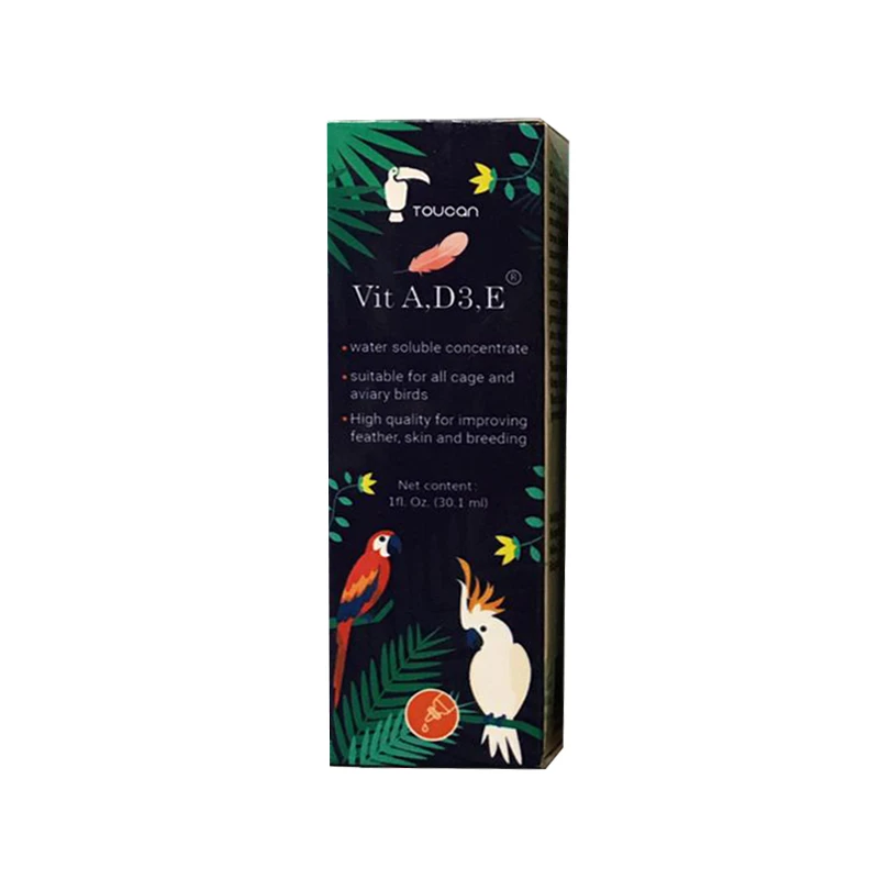 قطره ویتامین پرندگان توکان (Toucan) مدل Vit A.D3.E حجم ۳۰ میلی لیتر