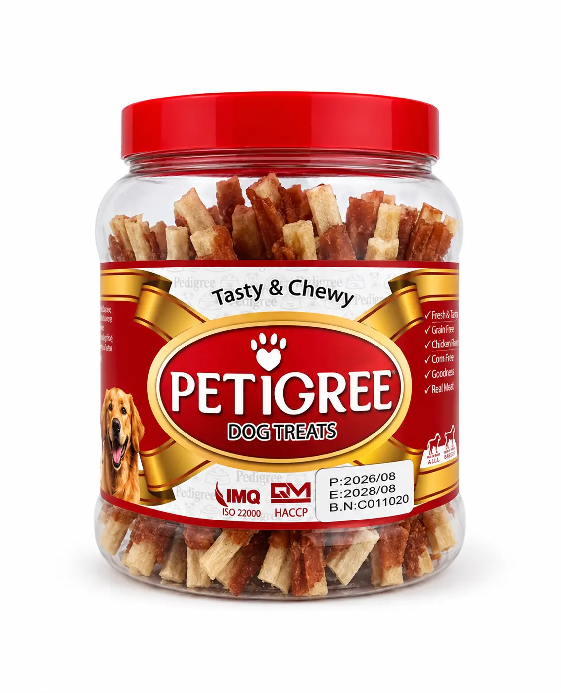 تشویقی سگ پتی گری (Petigree) مدادی میکس دورپیچ گوشت و مرغ وزن ۵۰۰ گرم